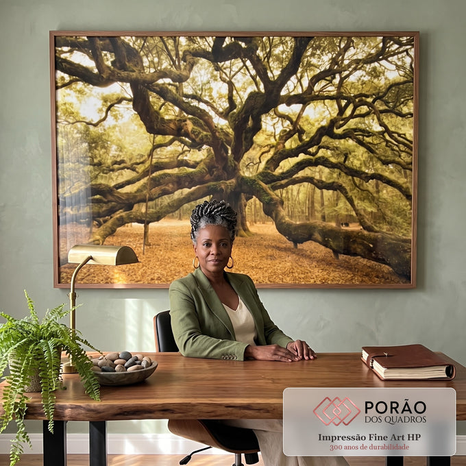 Quadro Decorativo: Serenidade do Carvalho em Floresta em escritorio moderno - quadros decorativos para sala