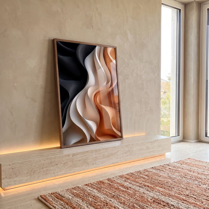Quadro Decorativo Fluidez Abstrata Arte que Transforma em ambiente decorado - quadros decorativos para sala