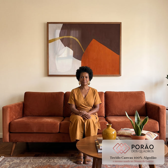 Quadro Decorativo Zen: Geometria da Serenidade em sala de estar moderna - quadros decorativos para sala