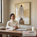 Quadro Decorativo Jesus sobre as Águas Amor e Paz em escritorio moderno - quadros decorativos para sala