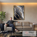 Quadro Decorativo Serenidade Dourada em sala de estar moderna - quadros decorativos para sala