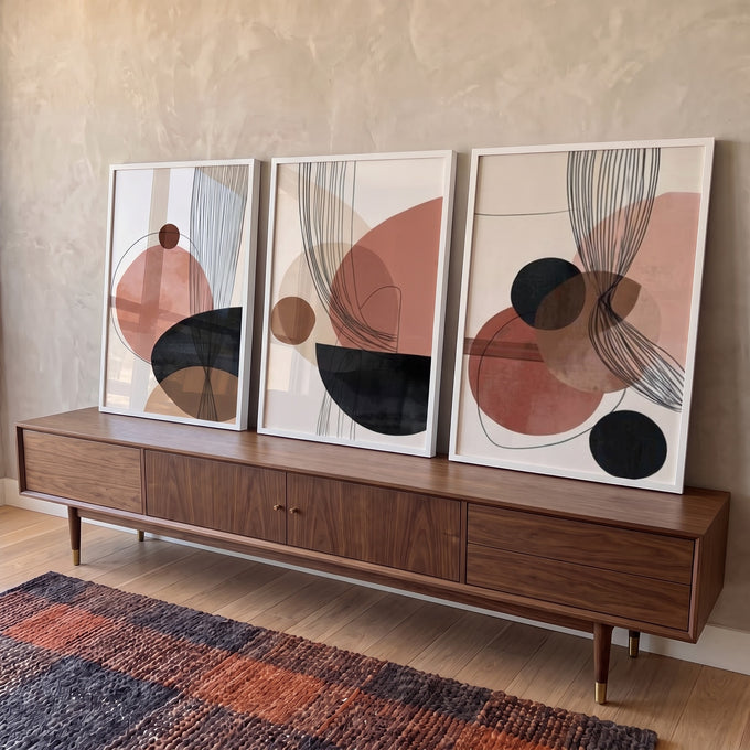 Quadro Decorativo Abstrato Tranquilidade em ambiente decorado - quadros decorativos para sala