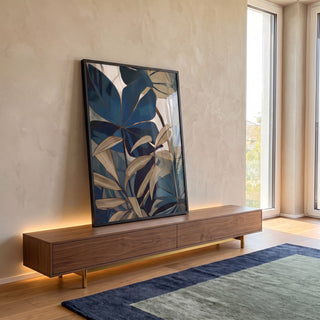 Quadro Decorativo: Folhas Tropicais - Toque de Natureza em ambiente decorado - quadros decorativos para sala