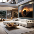 Quadro Decorativo Liberdade ao Pôr do Sol - quadros decorativos 1 Tela, 1 Tela Horizontal - em sala moderna
