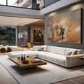 Quadro Decorativo Inspirador Dente de Leão ao Pôr do Sol - quadros decorativos para sala 1 Tela, 1 Tela Horizontal - em living room premium