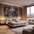 Quadro Decorativo: Touro Majestoso - Símbolo de Poder - quadros decorativos 1 Tela, 1 Tela Horizontal - em sala moderna