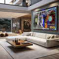 Quadro Decorativo Riqueza e Arte - quadros decorativos para sala 1 Tela, 1 Tela Horizontal - em quarto contemporaneo