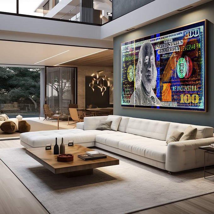 Quadro Decorativo Riqueza e Arte - quadros decorativos para sala 1 Tela, 1 Tela Horizontal - em quarto contemporaneo