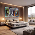 Quadro Decorativo Riqueza e Arte - quadros decorativos 1 Tela, 1 Tela Horizontal - em sala moderna
