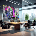 Quadro Decorativo: Benjamin Franklin Modernizado e Colorido - quadros decorativos para sala 1 Tela, 1 Tela Horizontal - em living room premium