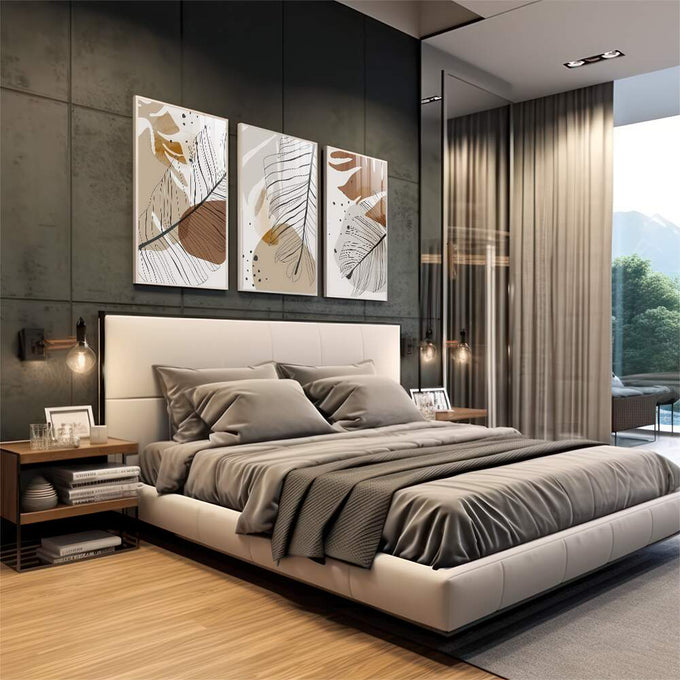 Quadro Decorativo Sinfonia Natural: Paz e Serenidade - quadros decorativos para sala 1 Tela Vertical, 3 Telas - em living room premium