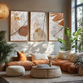 Quadro Decorativo Sinfonia Natural: Paz e Serenidade - quadros decorativos para sala 1 Tela Vertical, 3 Telas - em ambiente decorado