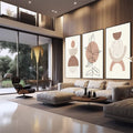 Quadro Decorativo: Oasis Terroso - Arte que Inspira Serenidade - quadros decorativos para sala 1 Tela Vertical, 3 Telas - em quarto contemporaneo