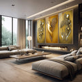 Quadro Decorativo: Toque De Ouro e Amor Incondicional - quadros decorativos para sala 1 Tela Vertical, 3 Telas - em quarto contemporaneo