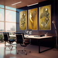Quadro Decorativo: Toque De Ouro e Amor Incondicional - quadros decorativos para sala 1 Tela Vertical, 3 Telas - em living room premium