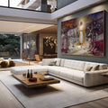 Quadro Decorativo: Luz de Fé - Sublime Cena de Jesus - quadros decorativos para sala 1 Tela, 1 Tela Horizontal - em living room premium