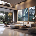 Quadro Decorativo - Beleza Natural Única e Majestosa - quadros decorativos 1 Tela Vertical, 3 Telas - em sala moderna