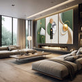 Quadro Decorativo: Harmonia Moderna em Cores Vibrantes - quadros decorativos para sala 1 Tela Vertical, 3 Telas - em quarto contemporaneo