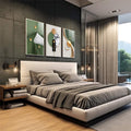 Quadro Decorativo: Harmonia Moderna em Cores Vibrantes - quadros decorativos 1 Tela Vertical, 3 Telas - em escritorio elegante