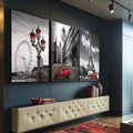 Quadro Decorativo Encantos da Europa: Desperte sua Alma Viajante - quadros decorativos para sala 1 Tela Vertical, 3 Telas - em ambiente decorado