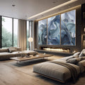 Quadro Decorativo Harmonia Abstrata: Luxo e Serenidade - quadros decorativos 1 Tela Vertical, 3 Telas - em escritorio elegante