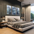 Quadro Decorativo Harmonia Abstrata: Luxo e Serenidade - quadros decorativos para sala 1 Tela Vertical, 3 Telas - em living room premium