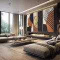 Quadro Decorativo: Luxo em Ouro e Ébano - Arte Rara - quadros decorativos 1 Tela Vertical, 3 Telas - em escritorio elegante