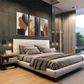 Quadro Decorativo: Luxo em Ouro e Ébano - Arte Rara - quadros decorativos para sala 1 Tela Vertical, 3 Telas - em living room premium