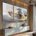 Quadro Decorativo Harmonia Natural: Pássaros e Entardecer - quadros decorativos para sala 1 Tela Vertical, 3 Telas - em ambiente decorado