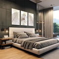 Quadro Decorativo Folhas de Ginkgo - Toque de Natureza Exclusivo - quadros decorativos para sala 1 Tela Vertical, 3 Telas - em living room premium