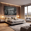 Quadro Decorativo: Beijo de Amor Intenso e Paixão - quadros decorativos 1 Tela, 1 Tela Horizontal - em sala moderna