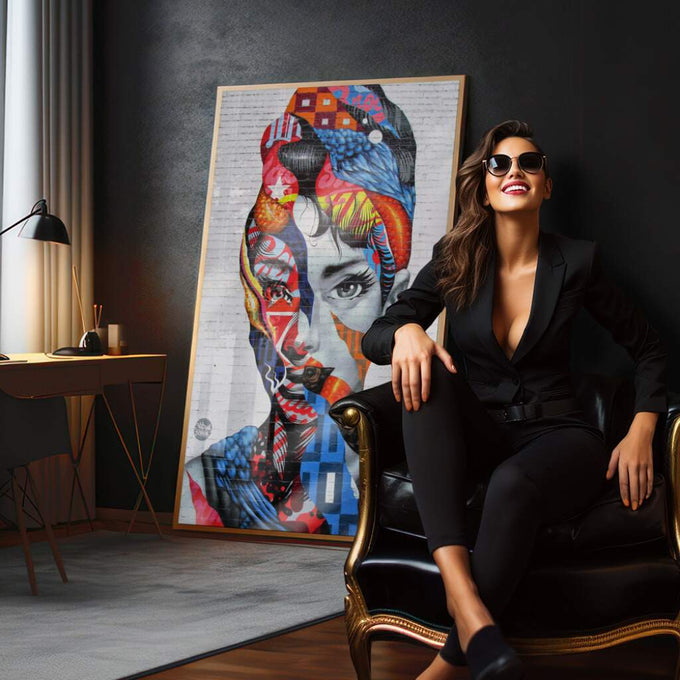Quadro Decorativo: Mural Urbano Inspirador e Vibrante - quadros decorativos para sala 1 Tela Vertical, 3 Telas - em quarto contemporaneo