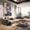 Quadro Decorativo: Mural Urbano Inspirador e Vibrante - quadros decorativos para sala 1 Tela Vertical, 3 Telas - em living room premium