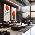 Quadro Decorativo: Crepúsculo Silencioso - Beleza e Paz - quadros decorativos para sala 2 Telas, Abstratos e Geométricos - em quarto contemporaneo
