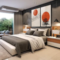Quadro Decorativo: Crepúsculo Silencioso - Beleza e Paz - quadros decorativos para sala 2 Telas, Abstratos e Geométricos - em living room premium