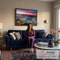 Quadro Decorativo: Emocionante Entardecer Carioca em sala de estar moderna - quadros decorativos para sala