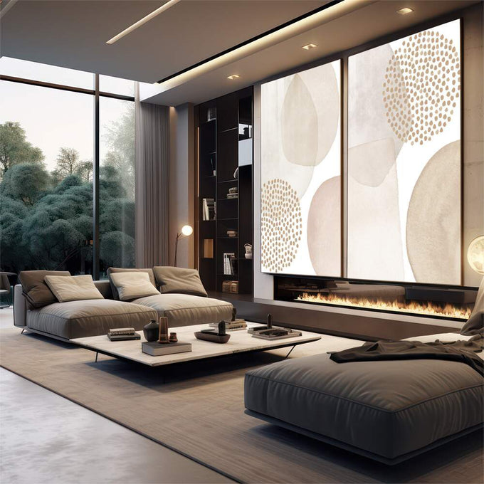 Quadro Decorativo: Elegância Rosa e Dourado em Abstrato - quadros decorativos para sala 2 Telas, abstrato - em quarto contemporaneo