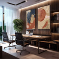 Quadro Decorativo: Colagem Abstrata de Cores Vibrantes - quadros decorativos para sala 2 Telas, aquarela e pincelada - em living room premium