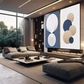 Quadro Decorativo: Abstração Cósmica, Toque Único - quadros decorativos para sala 2 Telas, Abstratos e Geométricos - em quarto contemporaneo