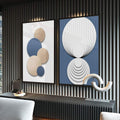 Quadro Decorativo: Abstração Cósmica, Toque Único - quadros decorativos para sala 2 Telas, Abstratos e Geométricos - em ambiente decorado