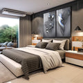 Quadro Decorativo: Elegância Metálica em Abstrato - quadros decorativos 2 Telas, arte abstrata - em escritorio elegante
