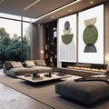 Quadro Decorativo: Inspiração Geométrica Única - quadros decorativos para sala 2 Telas, abstrato - em quarto contemporaneo