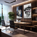 Quadro Decorativo: Bustos Clássicos - Transforme seu Espaço - quadros decorativos 2 Telas, abstrato - em escritorio elegante