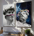 Quadro Decorativo: Bustos Clássicos - Transforme seu Espaço - quadros decorativos para sala 2 Telas, abstrato - em ambiente decorado
