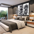 Quadro Decorativo Divindades Gregas: Contraste Único - quadros decorativos 2 Telas, ambientação premium - em escritorio elegante