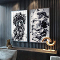 Quadro Decorativo Divindades Gregas: Contraste Único - quadros decorativos para sala 2 Telas, ambientação premium - em ambiente decorado