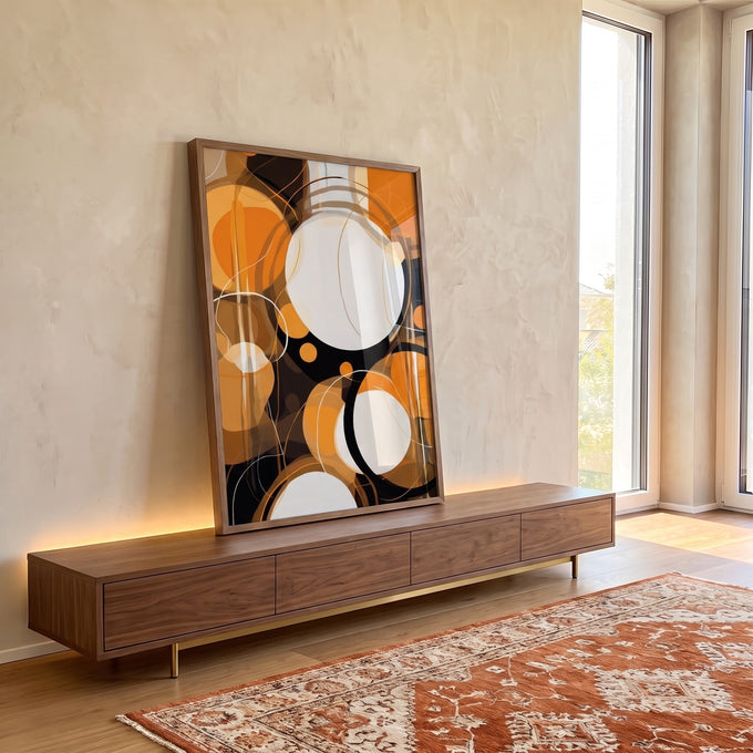 Quadro Decorativo Boho 03 - Elegância Natural para Seus Ambientes em ambiente decorado - quadros decorativos para sala