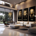 Quadro Decorativo Inspiração: Disciplina e Foco - quadros decorativos para sala 1 Tela Vertical, 3 Telas - em quarto contemporaneo