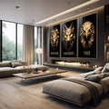 Quadro Decorativo Inspiração: Disciplina e Foco - quadros decorativos 1 Tela Vertical, 3 Telas - em escritorio elegante