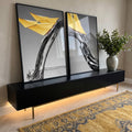 Quadro Decorativo Impressionante: Origami Celestial em ambiente decorado - quadros decorativos para sala